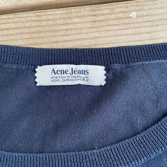 Acne Navy Blue Lightweight Sweater XS - Picture 3 of 3
